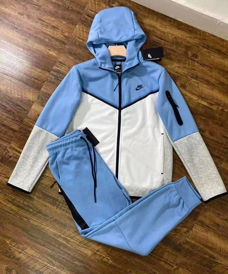 Nike Tech Fleece Tracksuit – Sky Blue/White/Grey
