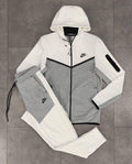 Nike Tech Fleece Tracksuit – White/Grey Heather