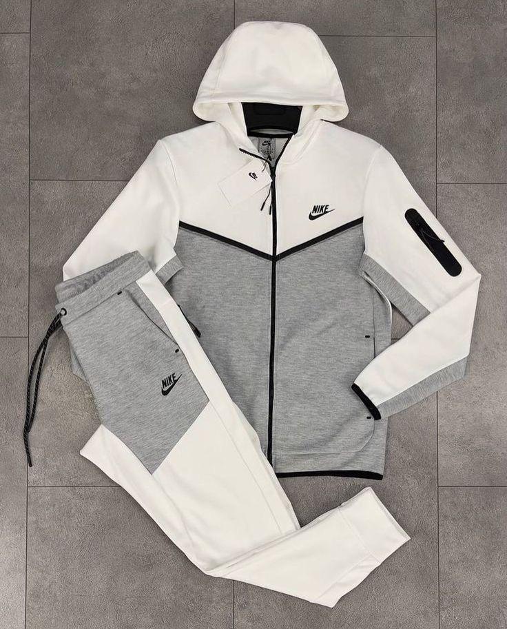 Nike Tech Fleece Tracksuit – White/Grey Heather