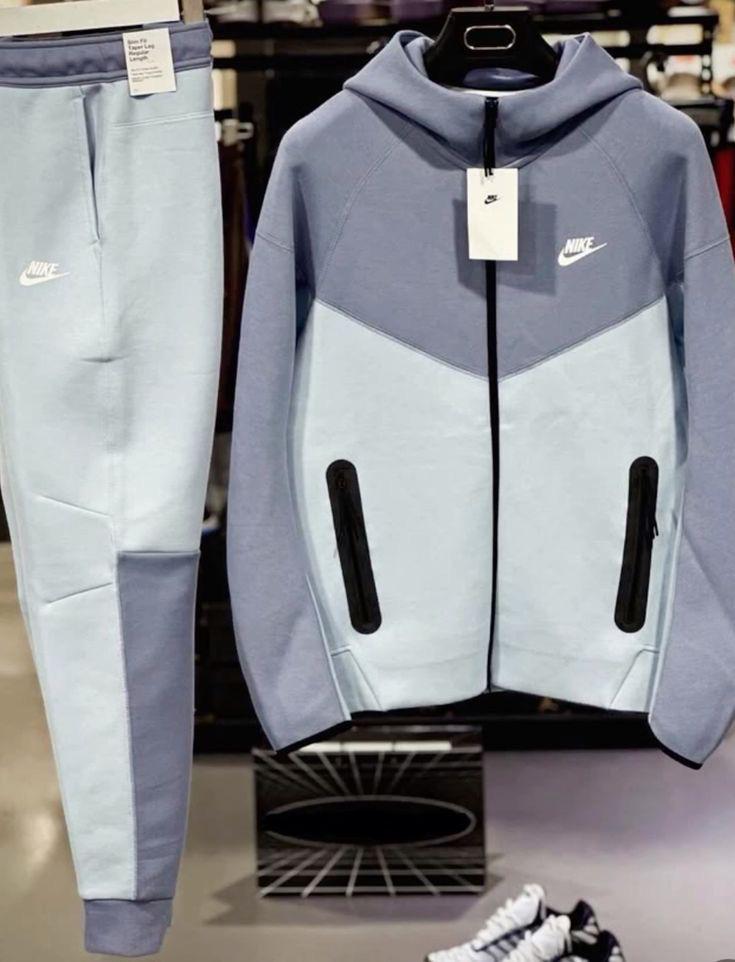 Nike Tech Fleece Tracksuit – Light Blue/Slate Grey