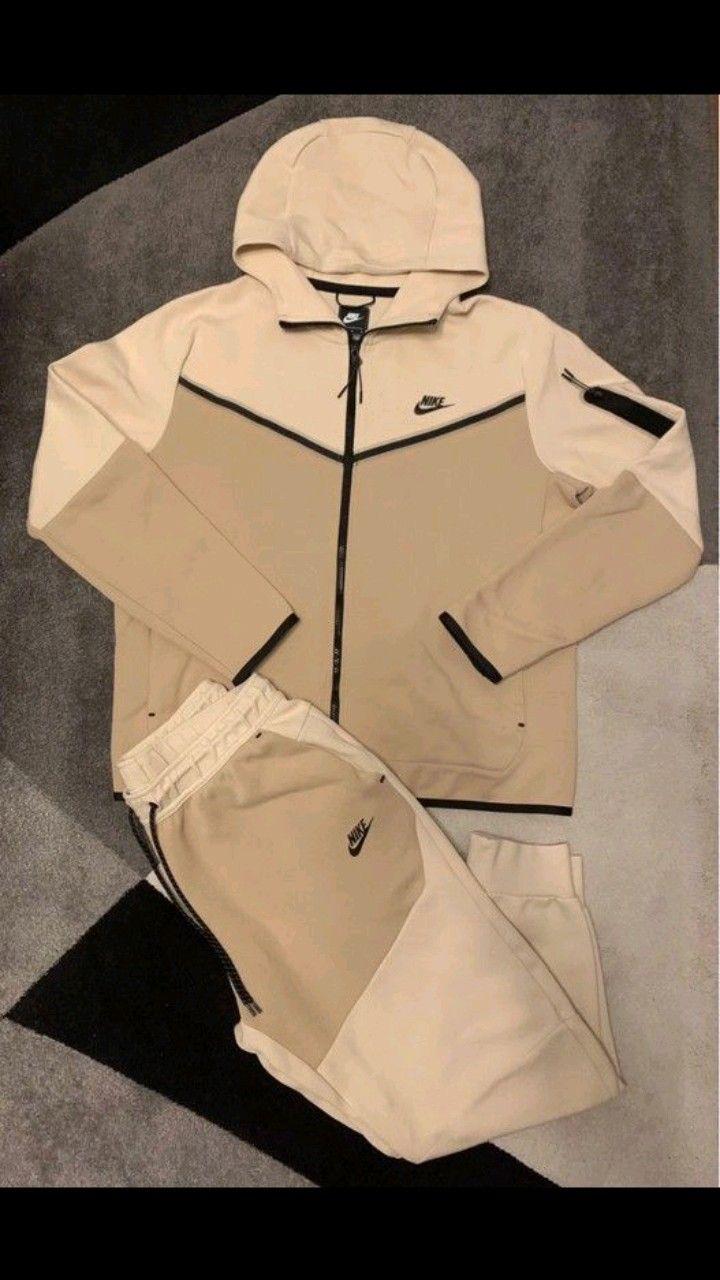 Nike Tech Fleece Tracksuit – Cream/Khaki