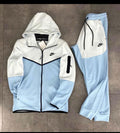 Nike Tech Fleece Tracksuit – White/Baby Blue