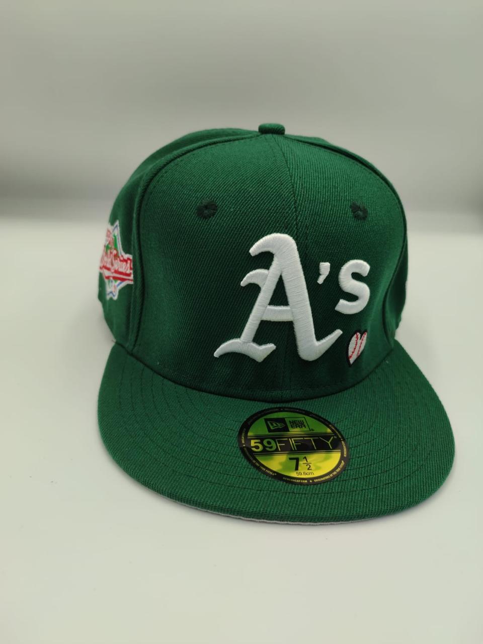 New Era Oakland A's 59FIFTY Fitted Cap – Heart Edition (Green)