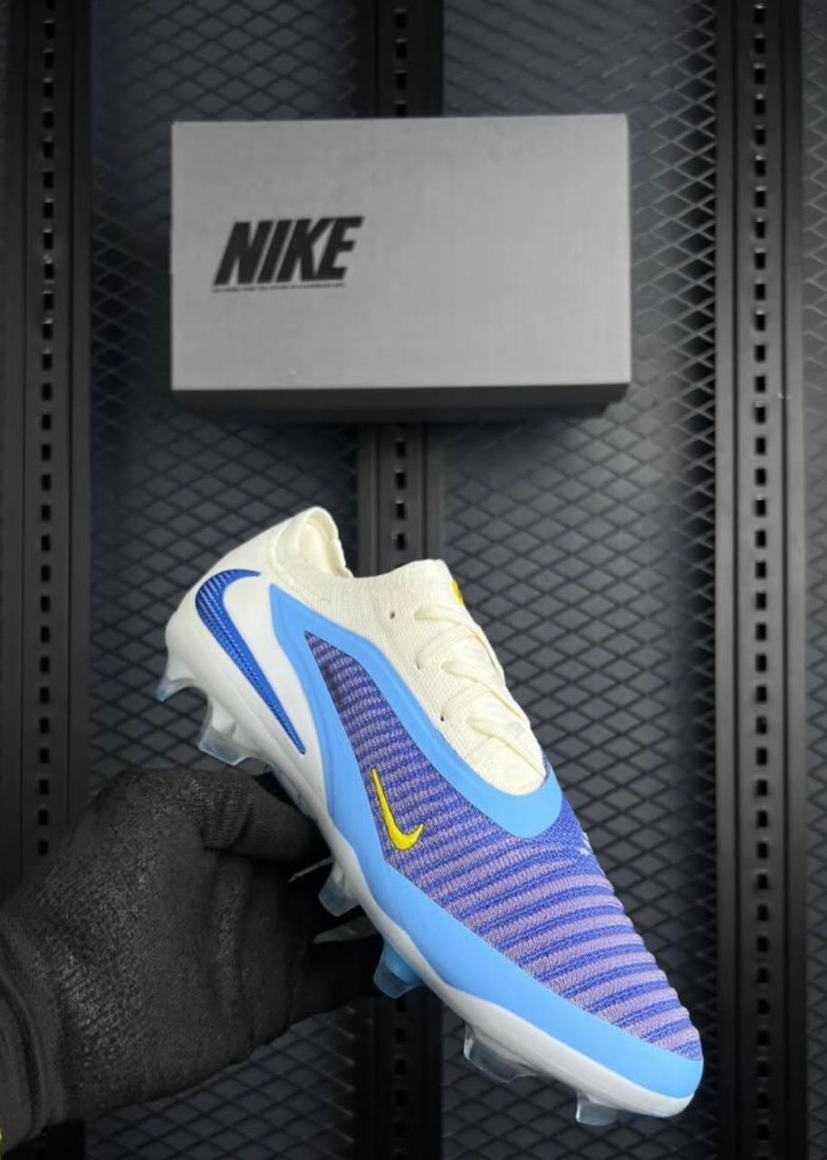 Nike Phantom GX Elite FG Football Boots – White/Blue/Yellow