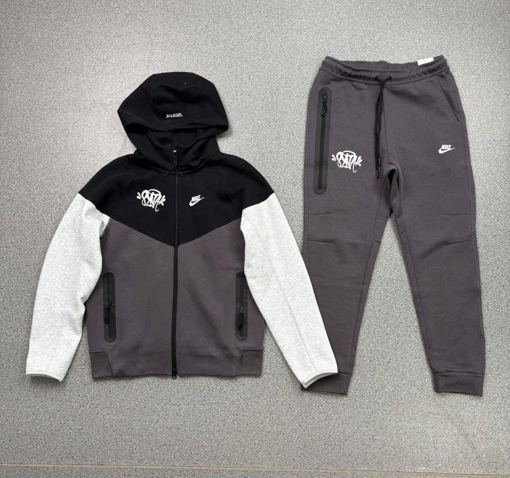 Nike Tech Fleece Tracksuit – Black/Grey/White (SATA Edition)